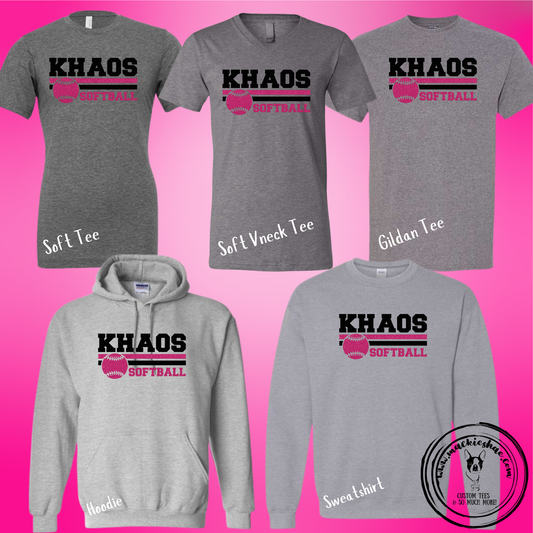Khaos- Khaos Softball Stripes Grey Gear