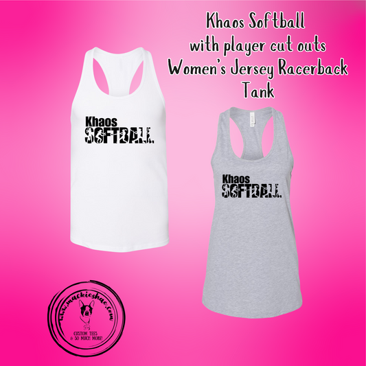 Khaos- Khaos Softball with Players Women's Jersey Racerback Tank
