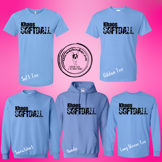 Khaos- Khaos Softball with Players Blue Gear