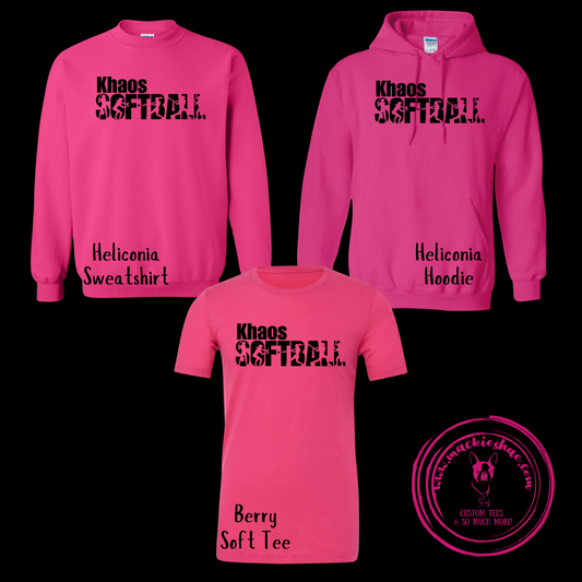 Khaos- Khaos Softball with Players Pink Gear