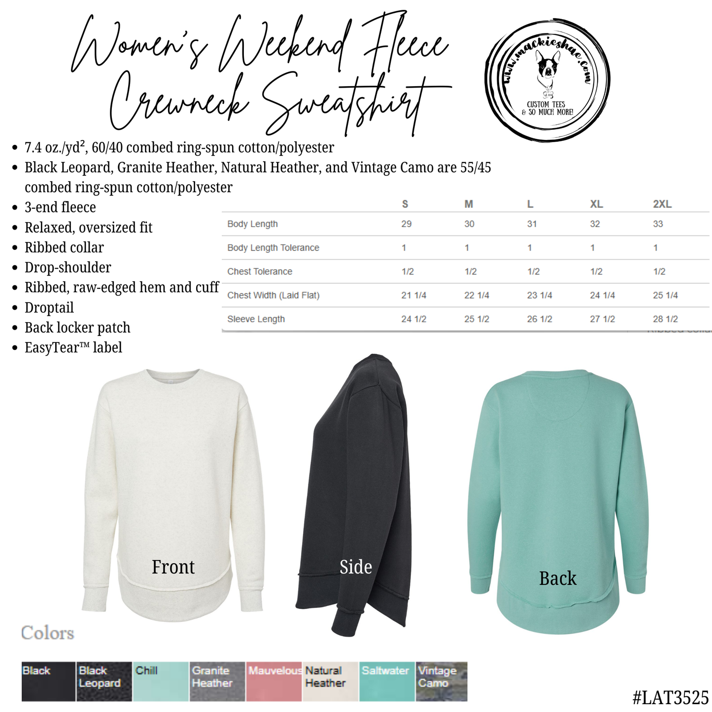 Mavs- Mavericks Swoosh Women's Weekend Fleece Crewneck Sweatshirt
