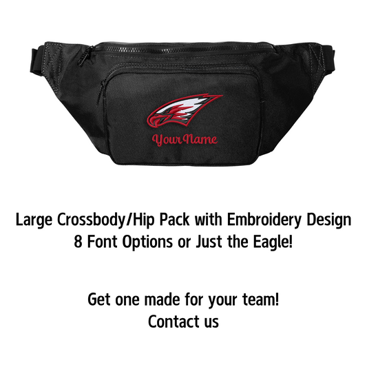 Maize Eagles Large Crossbody/Hip Pack with Embroidery Design, Personalize with your Name!