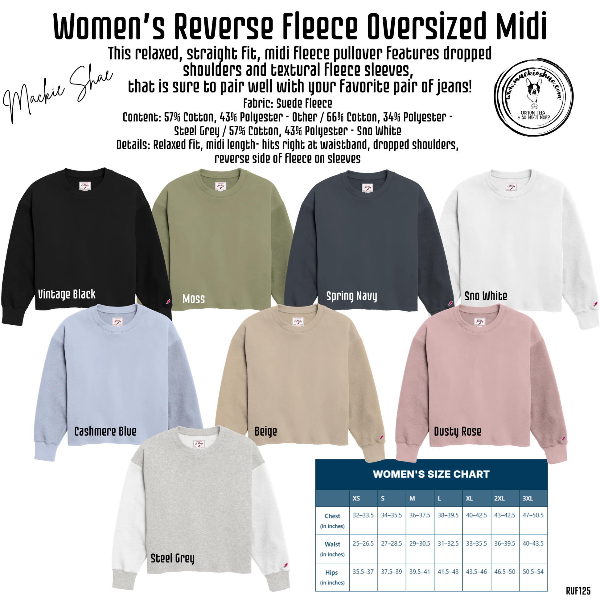 League RVF125 Chart Reverse Fleece Oversized Midi.png