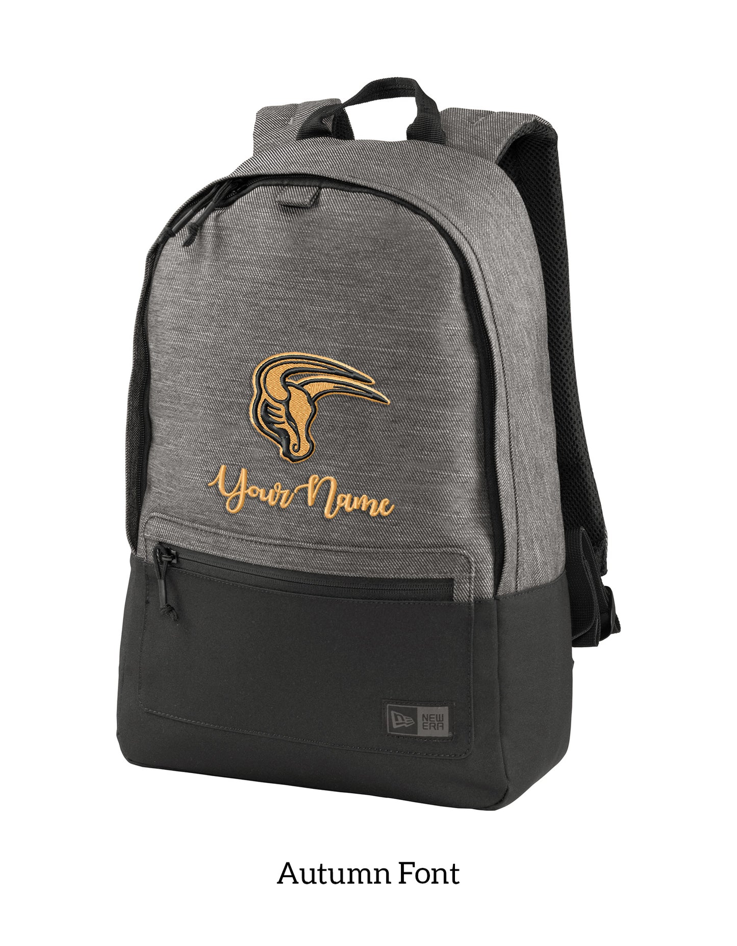 Mavs- Maverick New Era Legacy Black and Grey Backpack with Embroidery Design, Personalize with your Name!