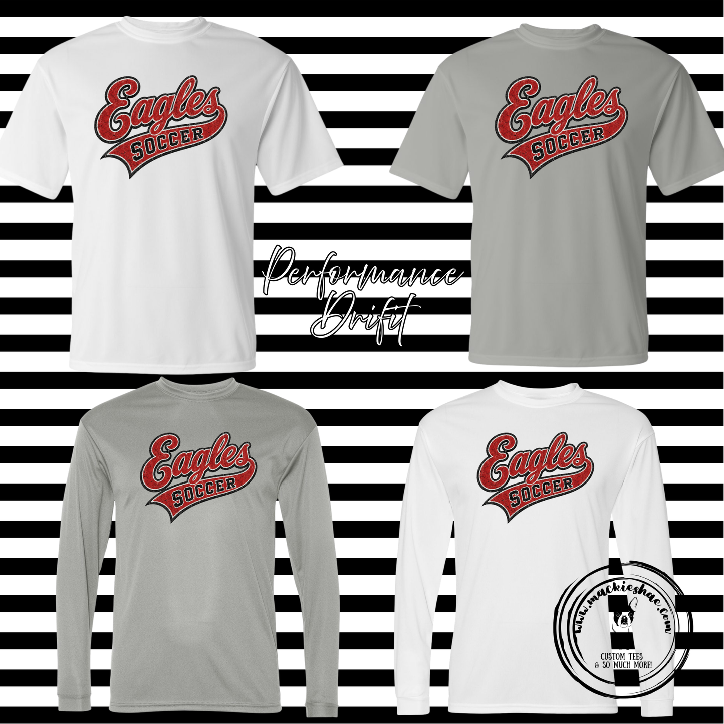 MHS Soccer- Eagles Soccer Swoosh Performance Drifit Short Sleeve and Long Sleeve Tees