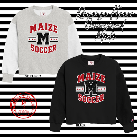 MHS Soccer- Maize M Soccer Women's Reverse Fleece Oversized Midi