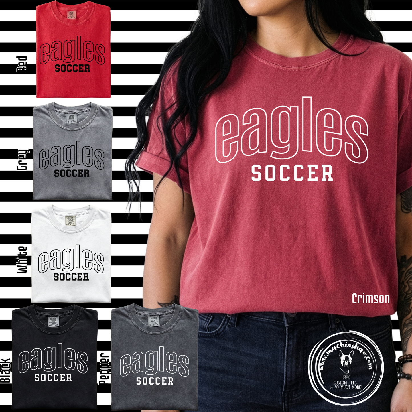 MHS Soccer- Eagles Soccer Comfort Colors Garment-Dyed Unisex Tee