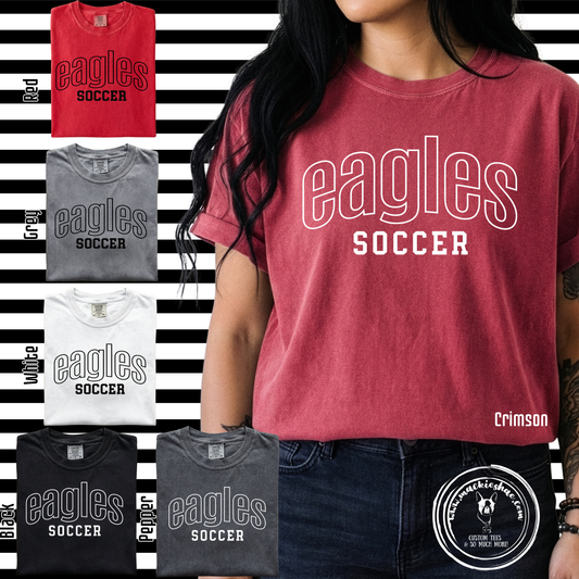 MHS Soccer- Eagles Soccer Comfort Colors Garment-Dyed Unisex Tee