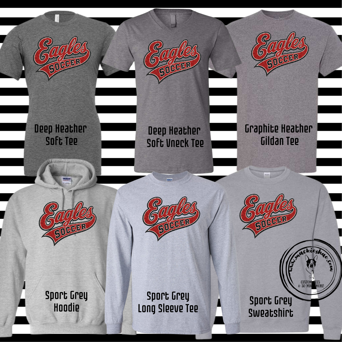 MHS Soccer- Eagles Soccer Swoosh Grey Gear