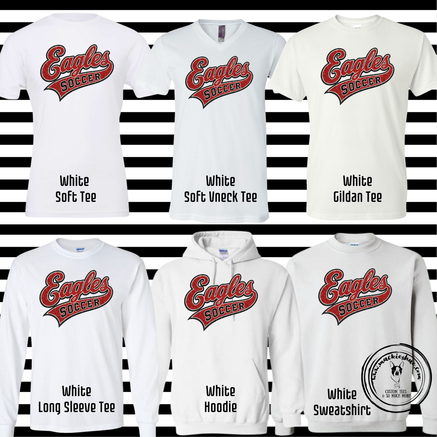 MHS Soccer- Eagles Soccer Swoosh White Gear