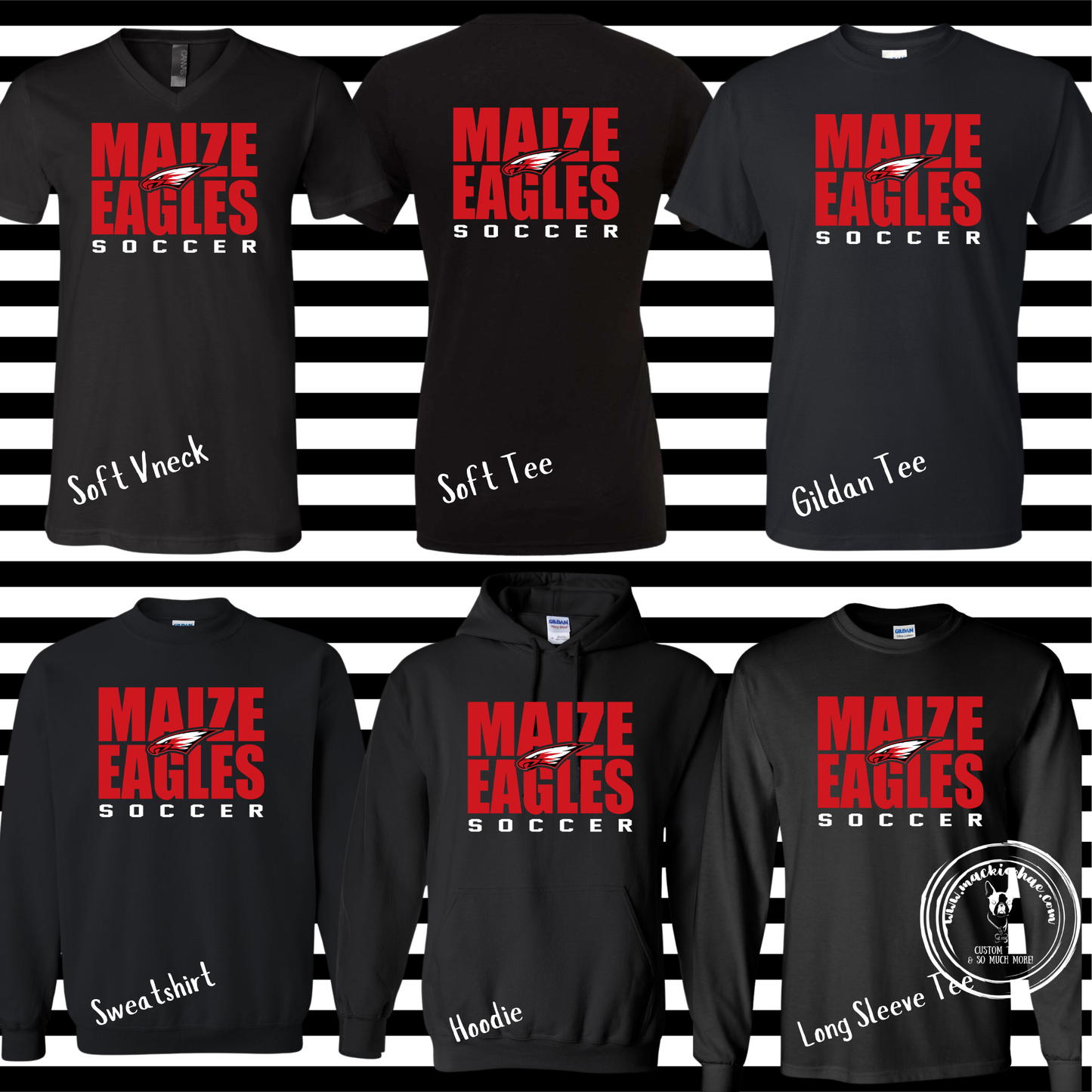MHS Soccer- Maize Eagles Soccer with Power Eagle Black Gear
