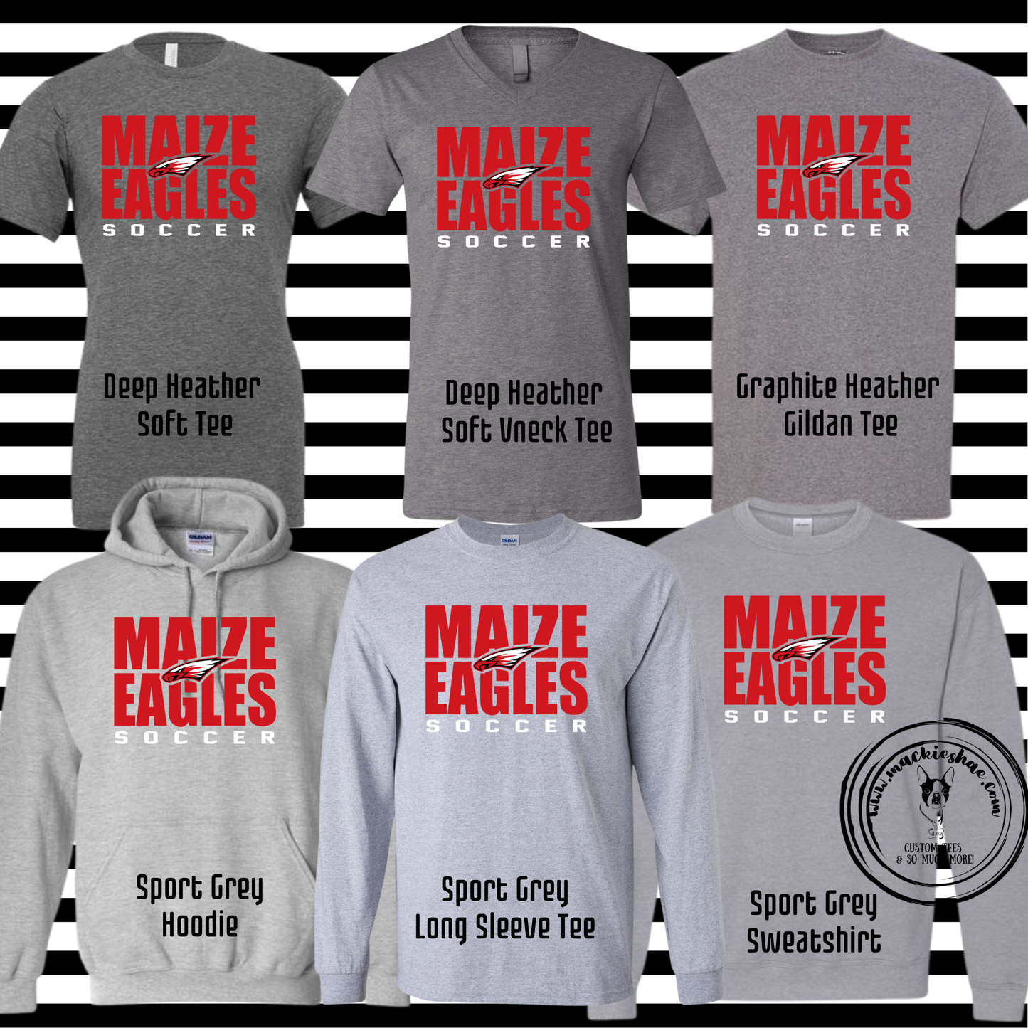 MHS Soccer- Maize Eagles Soccer with Power Eagle Grey Gear