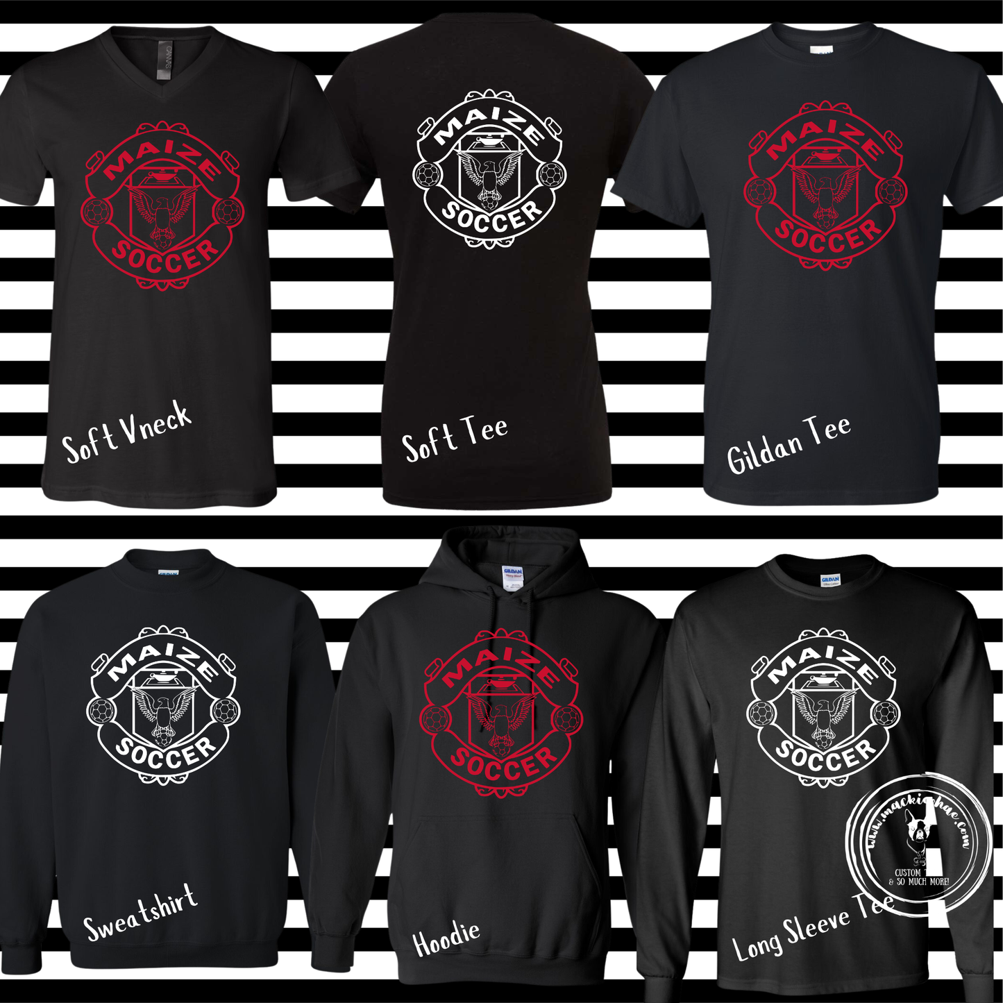 MHS Soccer- Maize Soccer Crest Black Gear