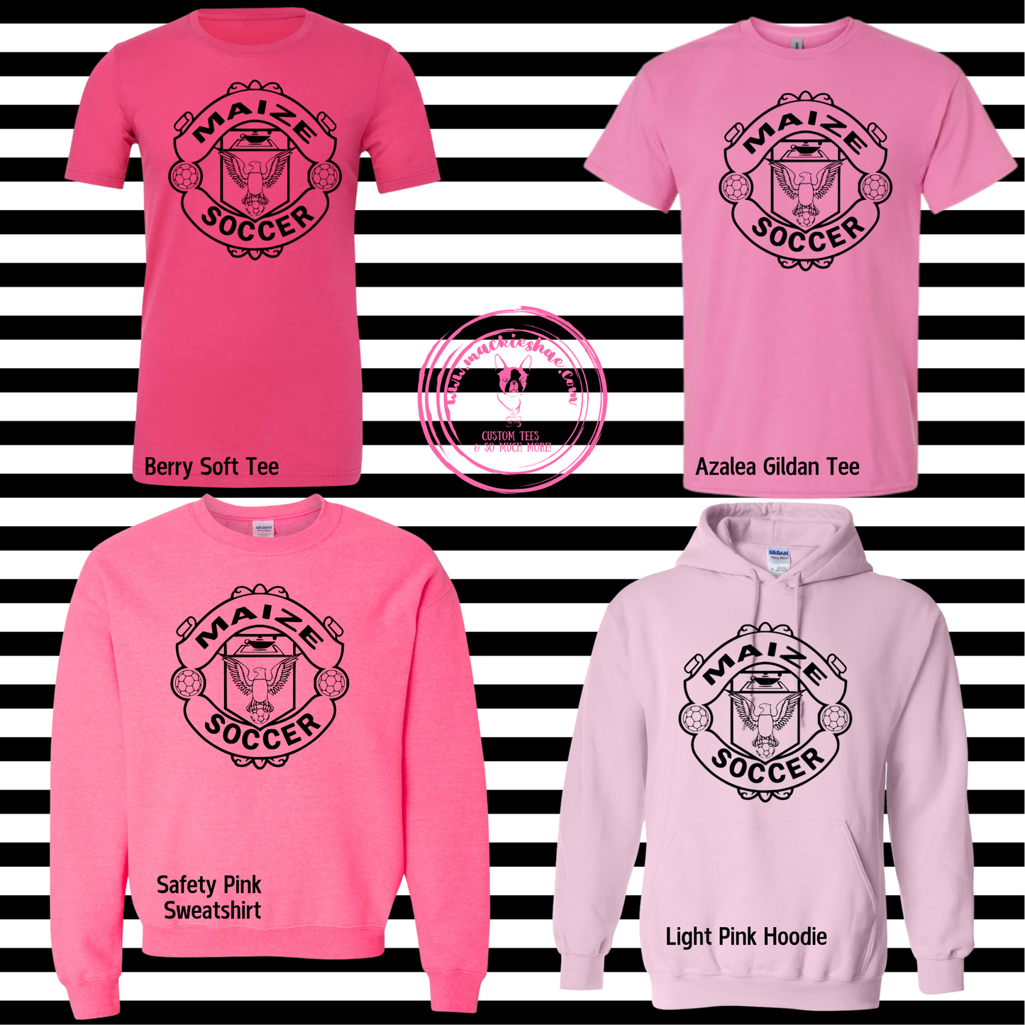 MHS Soccer- Maize Soccer Crest Pink Gear