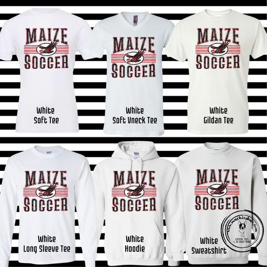 MHS Soccer- Maize Soccer Distressed Lines with Flying Eagle White Gear