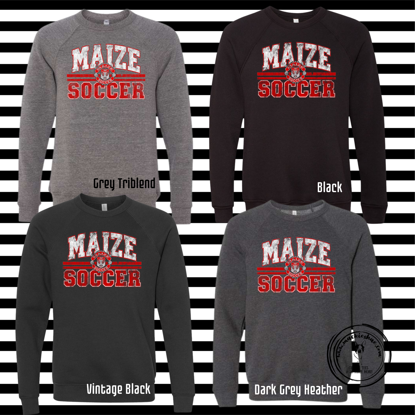 MHS Soccer- Maize Soccer with Crest Unisex Sponge Fleece Sweatshirt