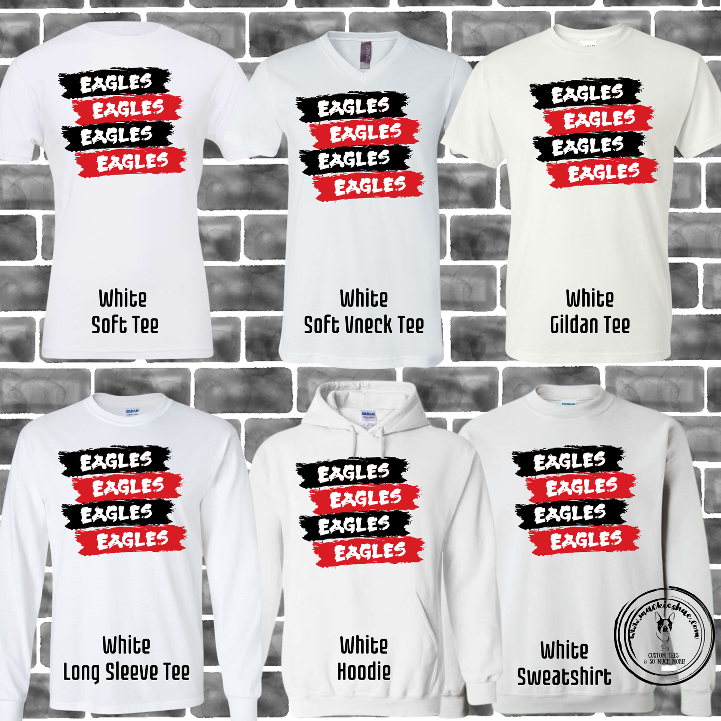 MIS- Eagles Eagles Eagles Brushed Stripes White Gear