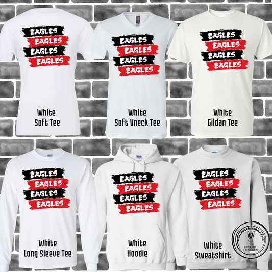 MIS- Eagles Eagles Eagles Brushed Stripes White Gear