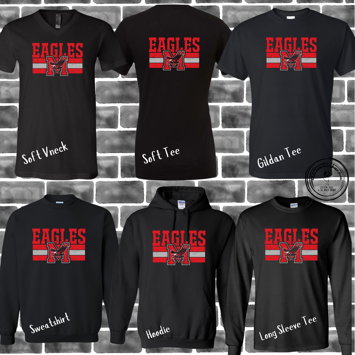 MIS- Eagles Stripes with M and Flying Eagle Black Gear