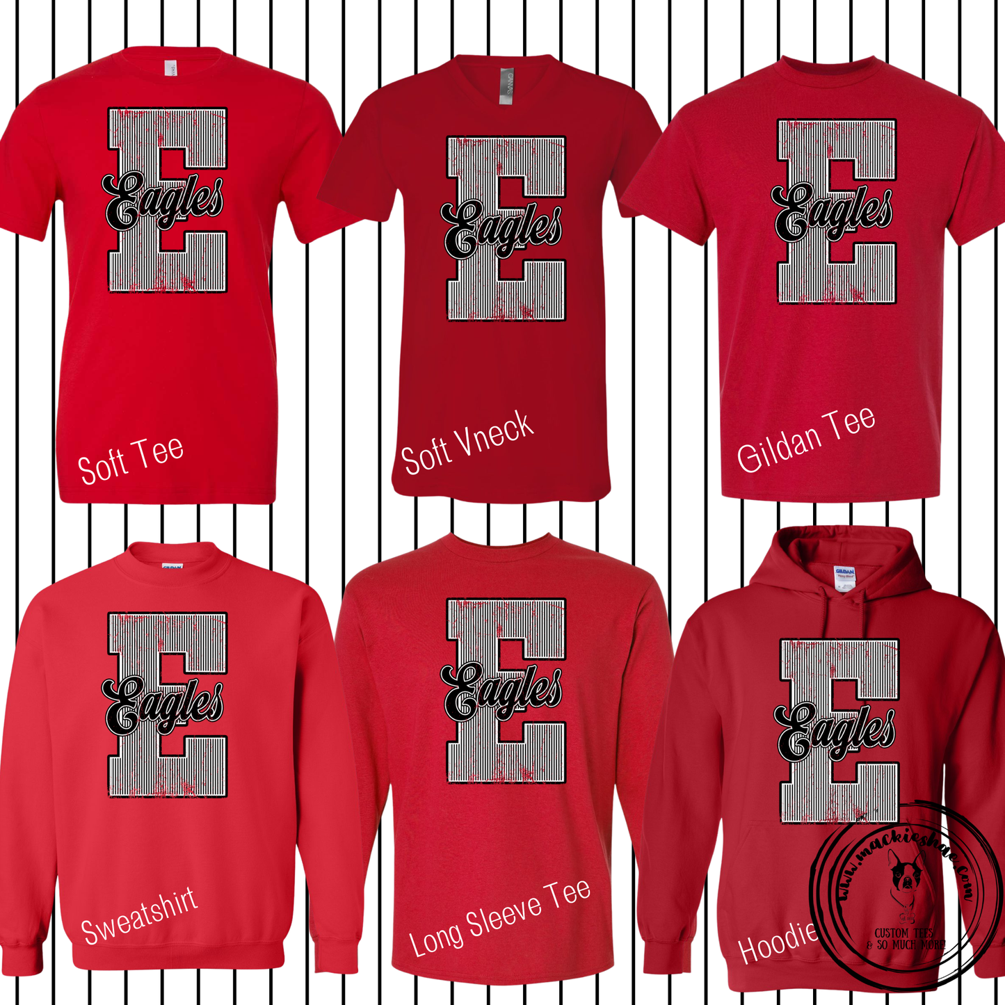 MIS- E Eagles Stripes Red Gear