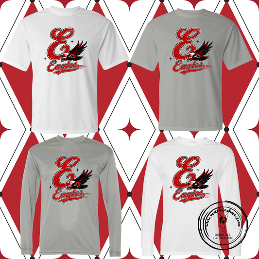 MIS- E Eagles Vintage Flying Eagle Performance Dri-Fit Short Sleeve and Long Sleeve Tee