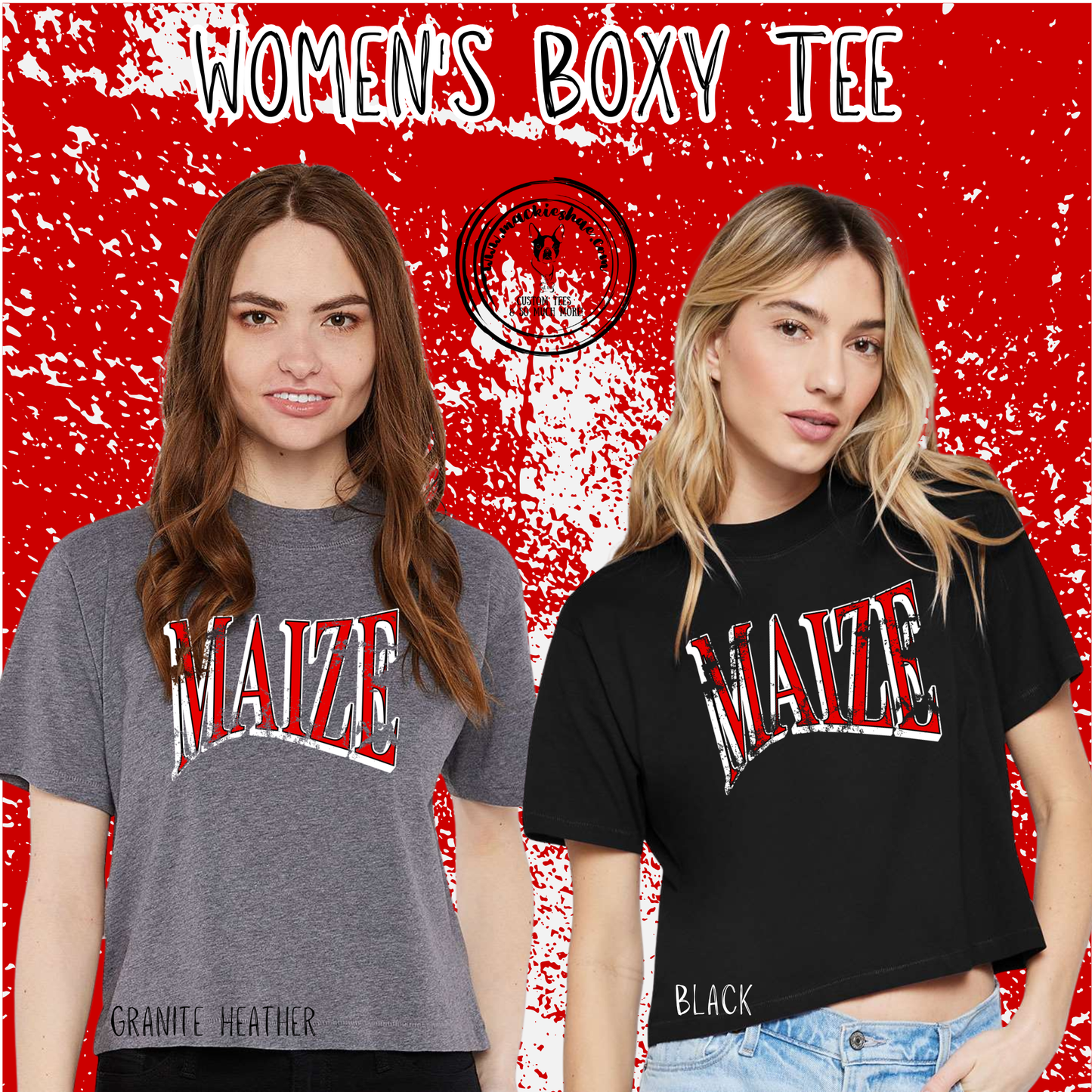 Mavs- Maize Distressed Womens Boxy Tee