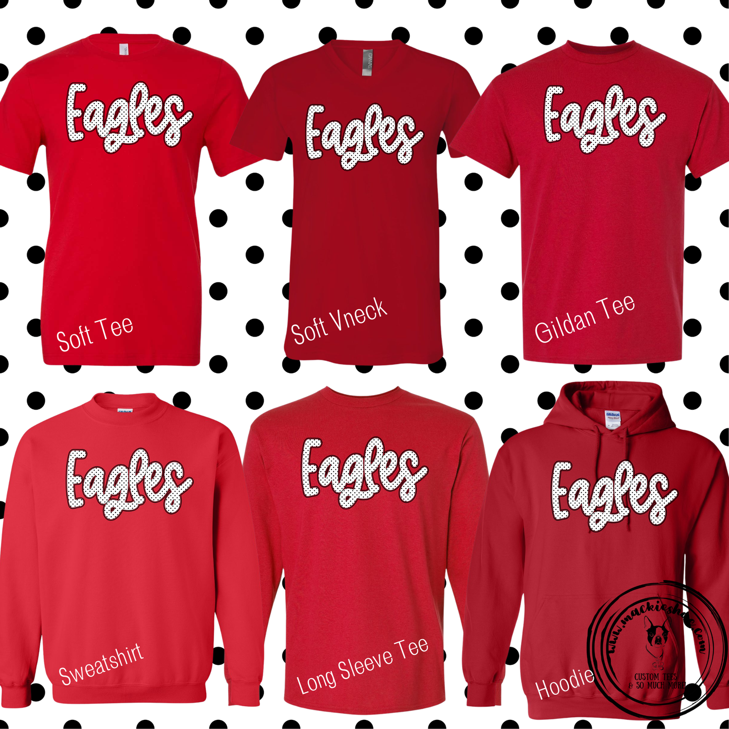MIS- Eagles Polka Dot Red Gear