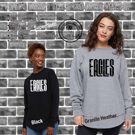 MIS- Eagles Retro Women's Weekend Fleece Crewneck Sweatshirt