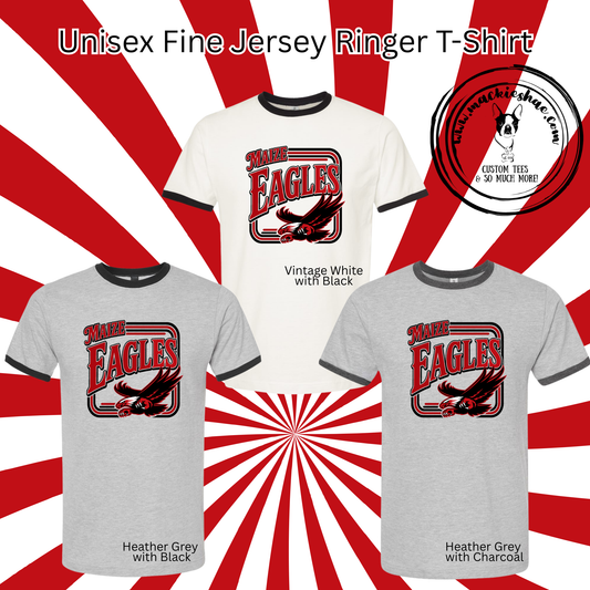 MIS- Maize Eagles Retro Square Unisex Fine Jersey Ringer Tee