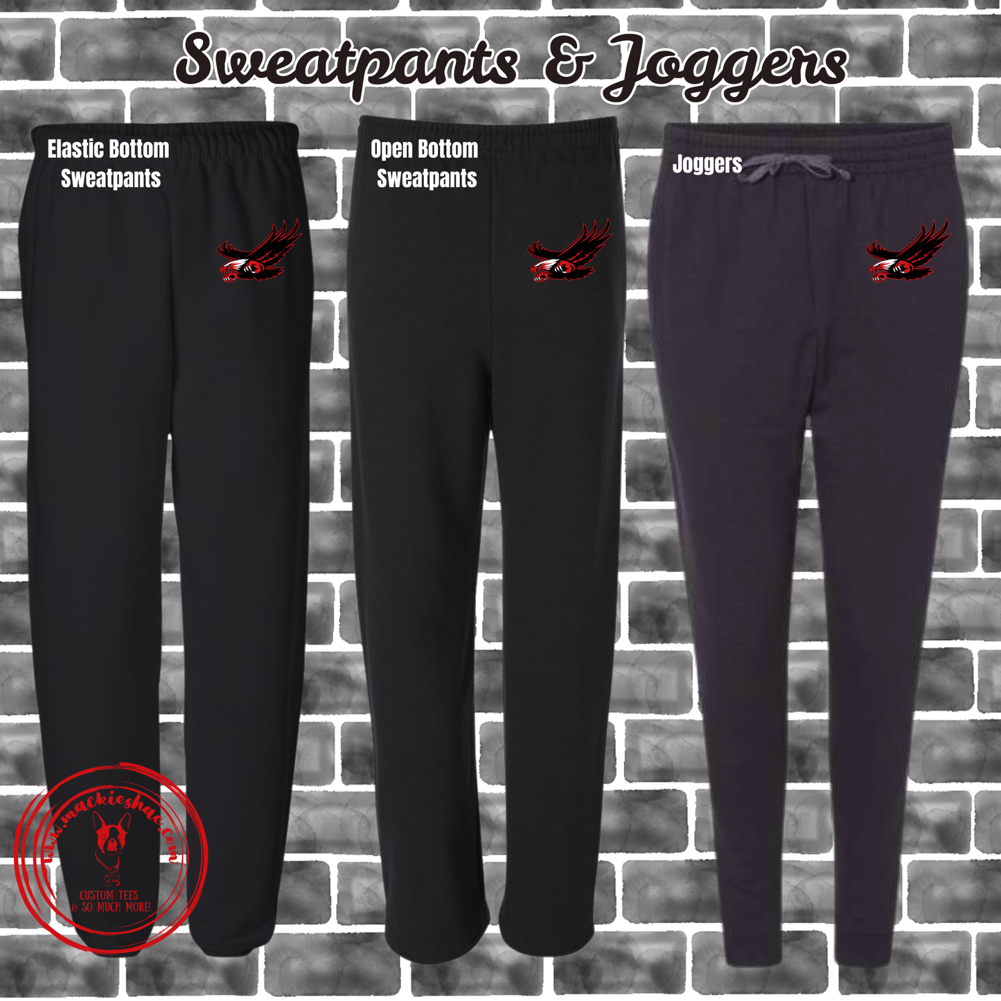 MIS- Maize Flying Eagle Black Sweatpants and Joggers
