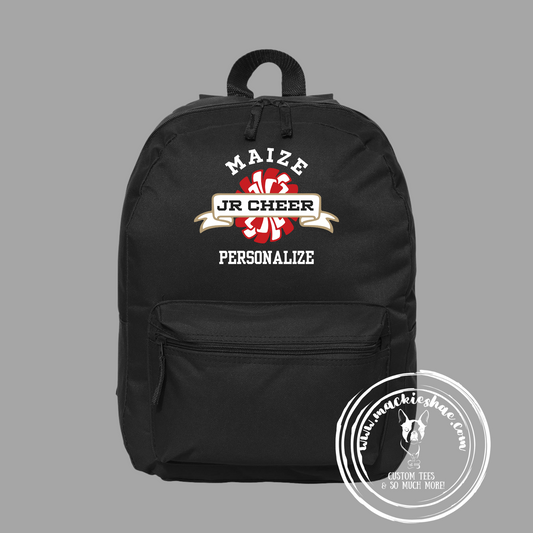 MJC- Maize Jr Cheer Pom Logo Black Backpack