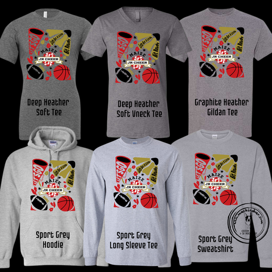 MJC-  Maize Jr Cheer Collage Grey Gear