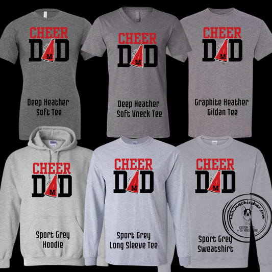 MJC-  Maize Jr Cheer Dad Megaphone with M Logo Grey Gear