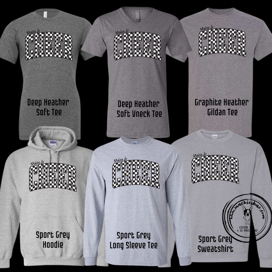 MJC-  Maize Jr Cheer Checkered Grey Gear