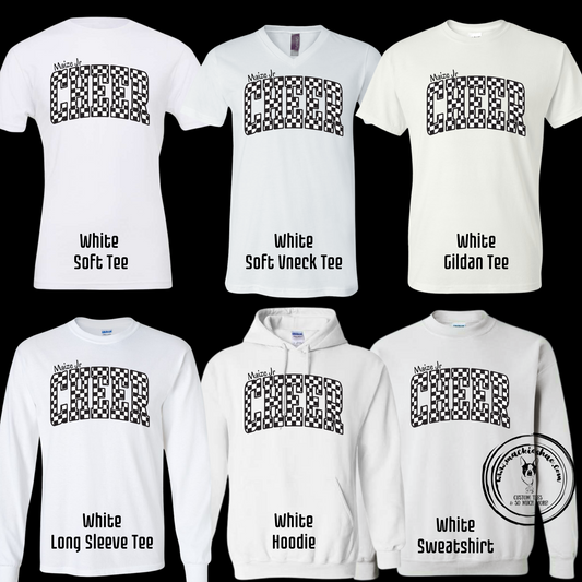 MJC- Maize Jr Cheer Checkered White Gear