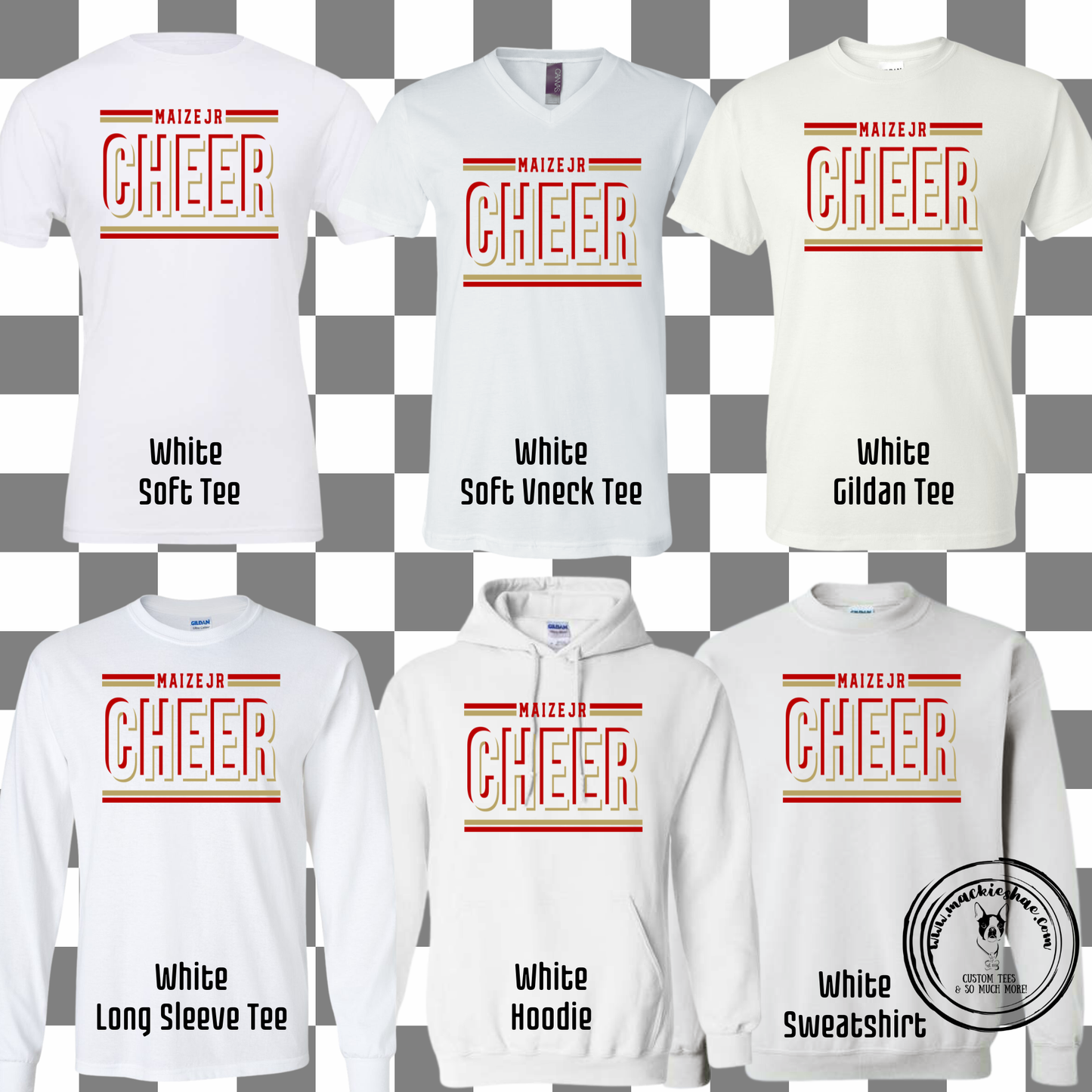 MJC- Maize Jr Cheer Lines White Gear