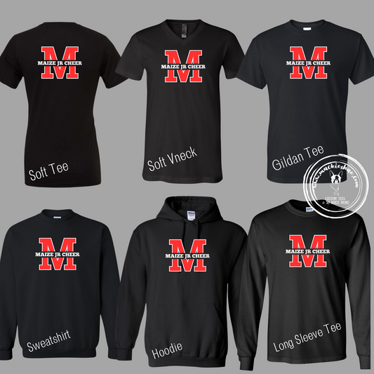 MJC- Maize Jr Cheer M Logo Black Gear