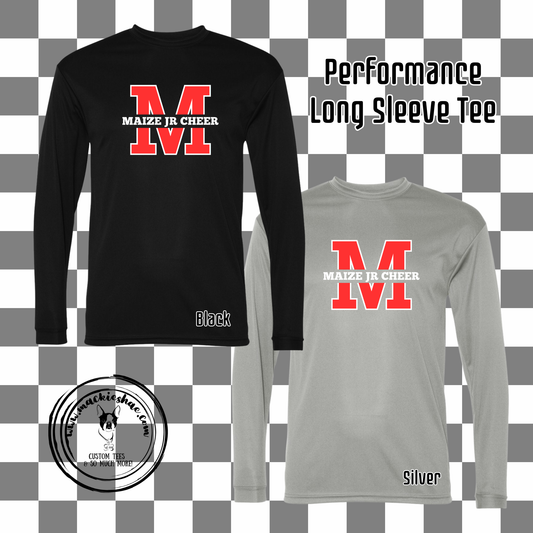 MJC- Maize Jr Cheer M Logo Performance Long Sleeve Tee