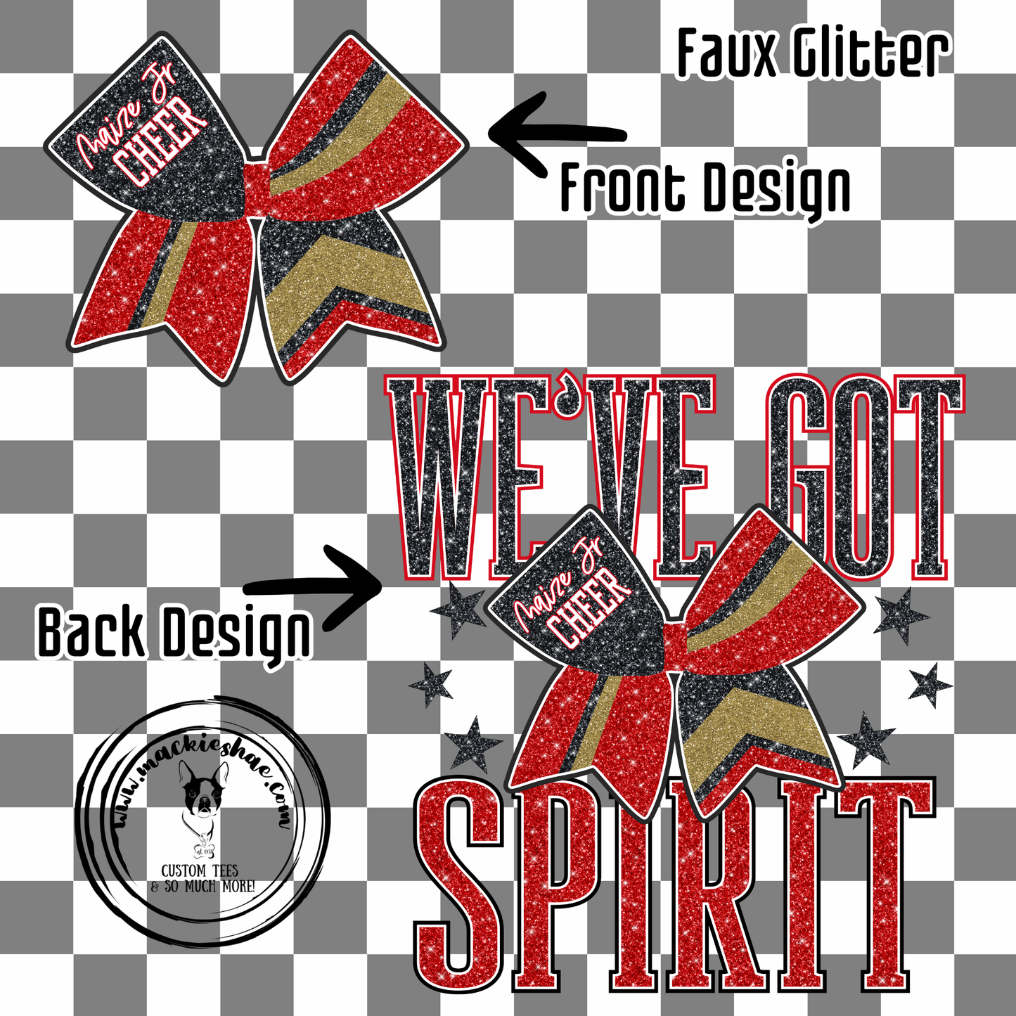 MJC- Maize Jr Cheer We've Got Spirit Grey Gear (front and back design)