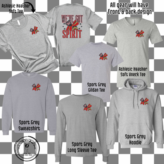MJC- Maize Jr Cheer We've Got Spirit Grey Gear (front and back design)