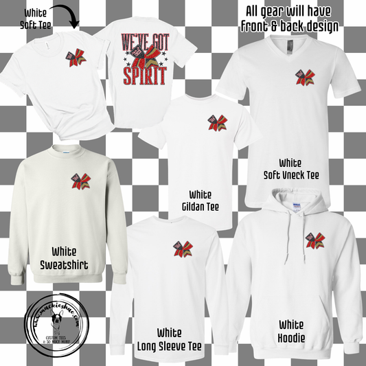 MJC- Maize Jr Cheer We've Got Spirit White Gear (front and back design)