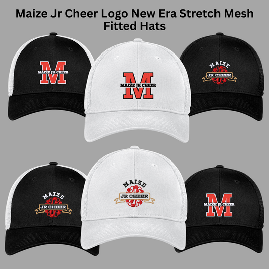 MJC- Maize Jr Cheer Logo Embroidered New Era Stretch Mesh Fitted Hat
