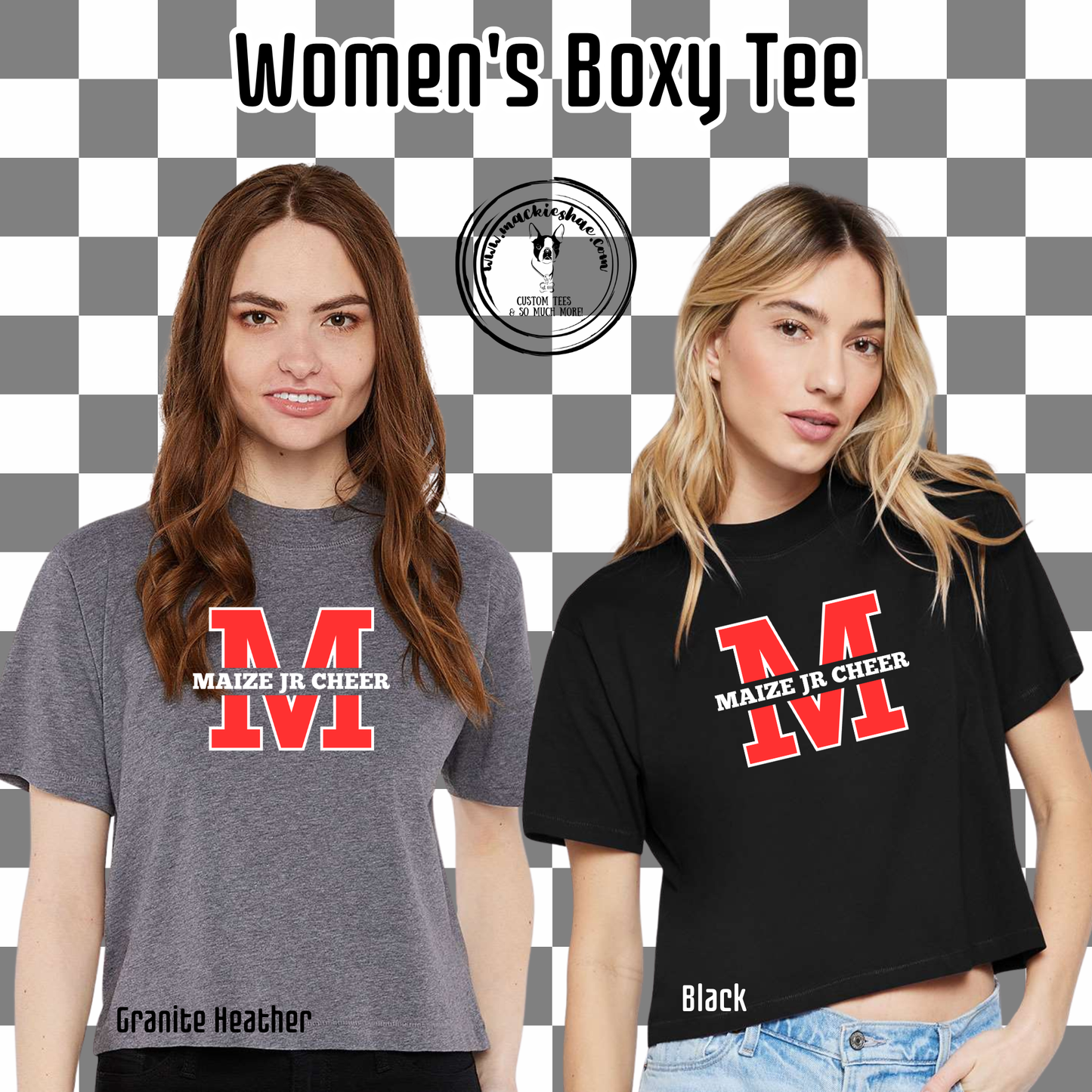 MJC- Maize Jr Cheer M Logo Women's Boxy Tee