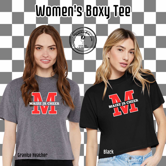 MJC- Maize Jr Cheer M Logo Women's Boxy Tee