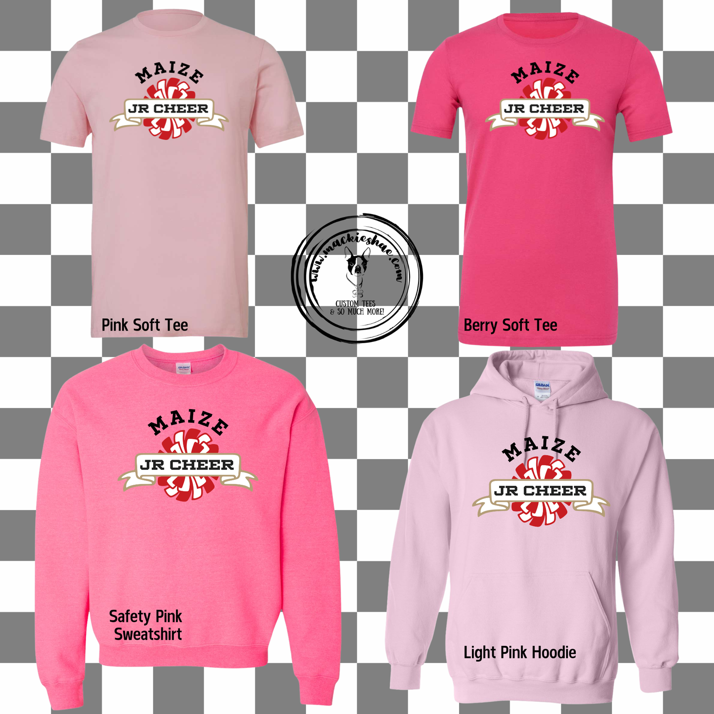 MJC- Maize Jr Cheer Pom Logo Pink Gear