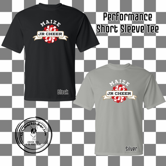 MJC- Maize Jr Cheer Pom Logo Performance Short Sleeve Tee