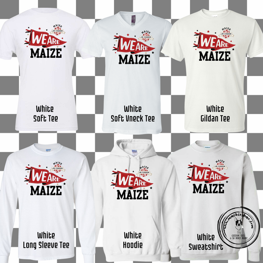 MJC- We are Maize with Pom Logo White Gear