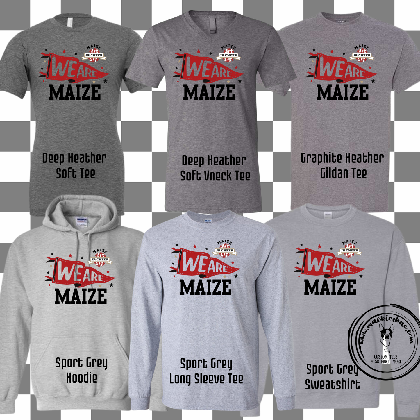 MJC-  We are Maize with Pom Logo Grey Gear