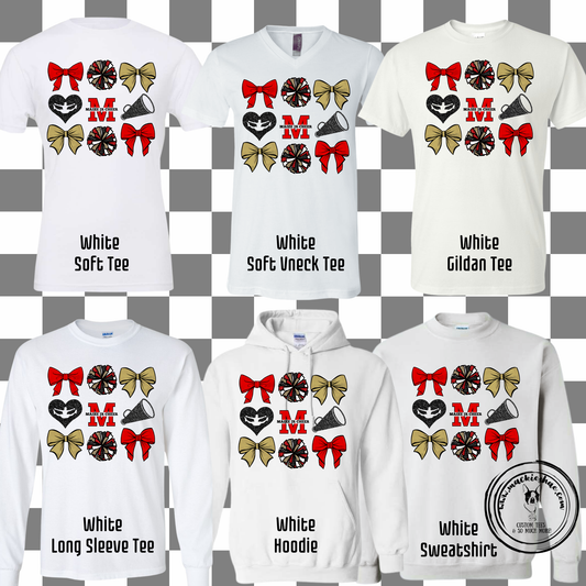 MJC-  Maize Jr Cheer Bows, Poms, Megaphones White Gear