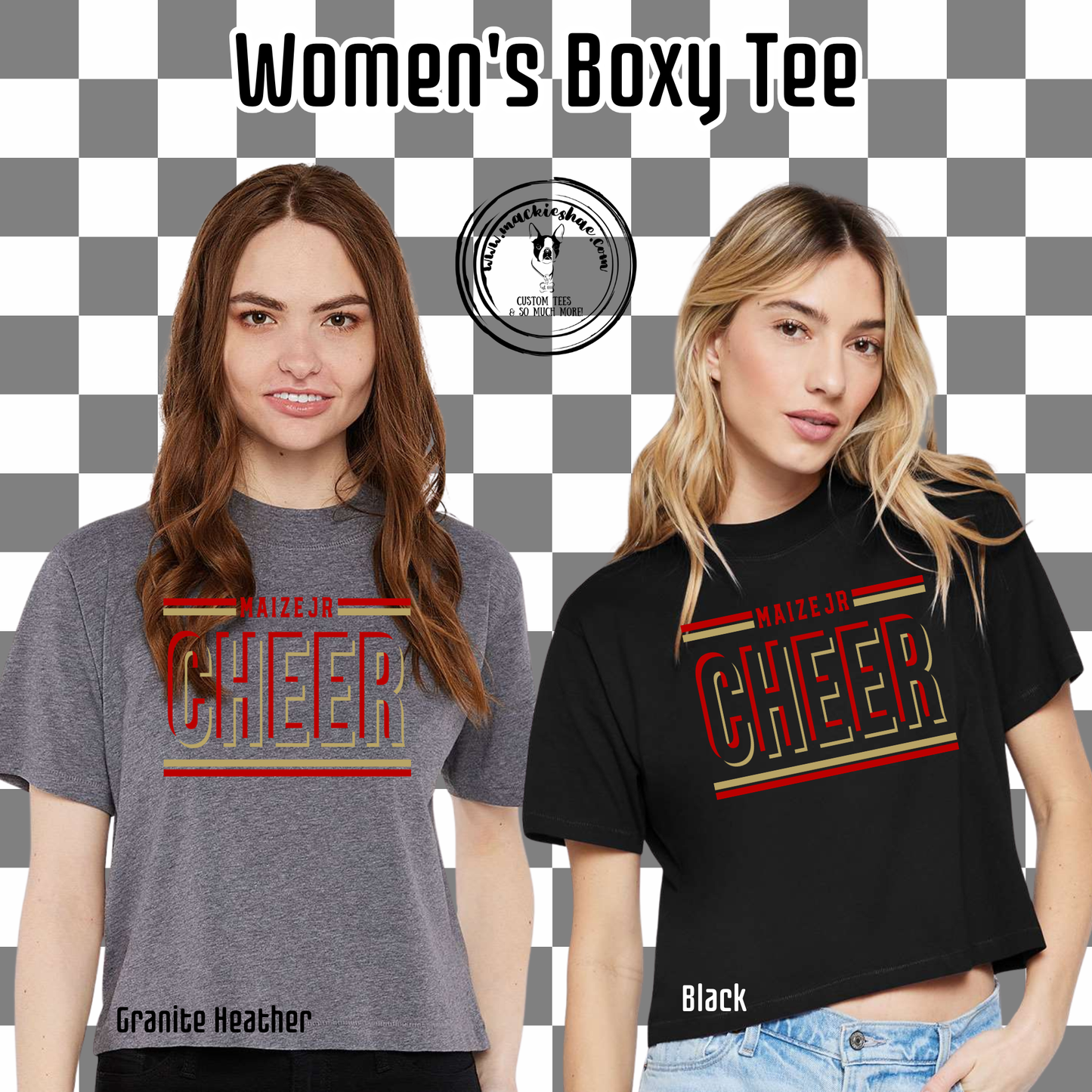 MJC- Maize Jr Cheer Lines Women's Boxy Tee